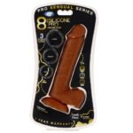 Cloud 9 Pro Sensual Premium Silicone 8 Inch Dong with 3 Cock Rings – Brown - Image 3