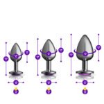 Purple Round Gem Anal Trainer Kit - Gunmetal - Image 2