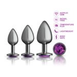 Purple Round Gem Anal Trainer Kit - Gunmetal - Image 3