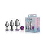 Purple Round Gem Anal Trainer Kit - Gunmetal - Image 6