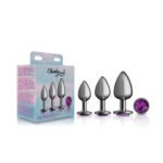 Purple Round Gem Anal Trainer Kit - Gunmetal - Image 7