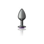 Purple Round Gem Gunmetal Metal Plug - Md - Image 4