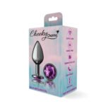 Purple Round Gem Gunmetal Metal Plug - Md - Image 5