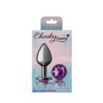 Purple Round Gem Gunmetal Metal Plug - Md - Image 7
