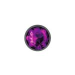 Purple Round Gem Gunmetal Metal Plug - Sm - Image 3