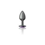Purple Round Gem Gunmetal Metal Plug - Sm - Image 4