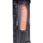The Curved Dicktator 13 Mode Vibrating Giant Dildo Thruster - Flesh