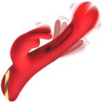 Rabbit Flick Rechargeable Silicone Rabbit Vibrator – Red - Image 2