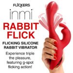 Rabbit Flick Rechargeable Silicone Rabbit Vibrator – Red - Image 7
