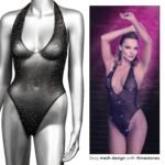 Radiance Deep v Body Suit - One Size - Black - Image 4