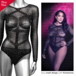 Radiance Long Sleeve Body Suit - Queen - Black - Image 4