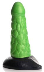 Radioactive Reptile Thick Scaly Silicone Dildo - Green - Image 4