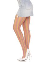Rainbow Crochet Net Tights – One Size – Multicolor - Image 2
