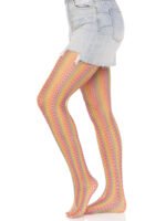 Rainbow Crochet Net Tights – One Size – Multicolor - Image 4