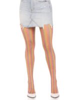 Rainbow Crochet Net Tights – One Size – Multicolor - Image 6