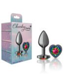 Rainbow Heart Gem Gunmetal Metal Plug - Sm