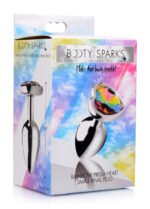 Rainbow Prism Heart Anal Plug – Small, Nickel-Free Aluminum Alloy, Multicolor - Image 2