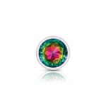 Cheeky Charms Rainbow Round Gem Silver Metal Anal Plug – Large - Image 4