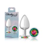 Cheeky Charms Rainbow Round Gem Silver Metal Anal Plug – Large - Image 8