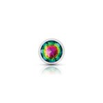 Cheeky Charms Rainbow Round Gem Silver Metal Anal Plug – Medium - Image 4