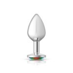 Cheeky Charms Rainbow Round Gem Silver Metal Anal Plug – Medium - Image 5