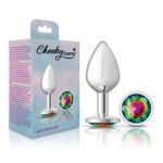 Cheeky Charms Rainbow Round Gem Silver Metal Anal Plug – Medium - Image 7