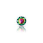 Cheeky Charms Rainbow Round Gem Silver Metal Anal Plug – Small - Image 4