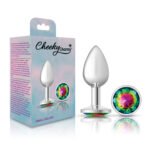 Cheeky Charms Rainbow Round Gem Silver Metal Anal Plug – Small - Image 7