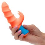 Rave Tickler Rechargeable Dual Vibrator with Swirled Shaft and Triple Ticklers – Orange - Image 4