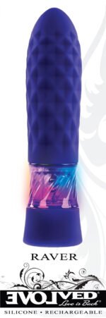 Raver Purple Rechargeable Vibrating Bullet with Light-Up Base