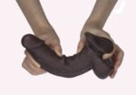 Real Skin 7.5" Dual Layer Dildo - Dark Brown - Image 7