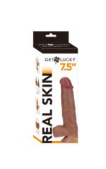 Real Skin 7.5" Dual Layer Dildo - Light Brown - Image 2