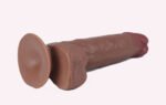 Real Skin 7.5" Dual Layer Dildo - Light Brown - Image 5