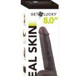 Real Skin 8" Dual Layer Dildo - Dark Brown