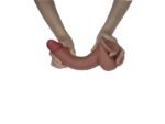 Real Skin 8" Dual Layer Dildo - Light Brown - Image 9