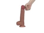 Real Skin 8" Dual Layer Dildo - Light Brown - Image 10