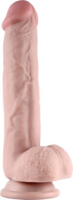 Real Skin 9" Dual Layer Dildo - Beige - Image 2