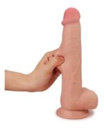 Real Skin 9" Dual Layer Dildo - Beige - Image 9
