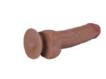 Real Skin 9" Dual Layer Dildo - Light Brown - Image 6