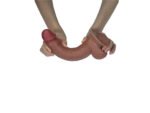 Real Skin 9" Dual Layer Dildo - Light Brown - Image 9