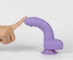 Real Skin Mr. Lavender 7.5" Dual Layer Dildo - Image 4