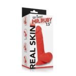 Real Skin Mr. Ruby 7.5" Dual-Layer Dildo – Red - Image 4