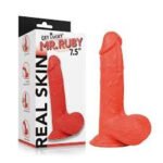 Real Skin Mr. Ruby 7.5" Dual-Layer Dildo – Red - Image 6