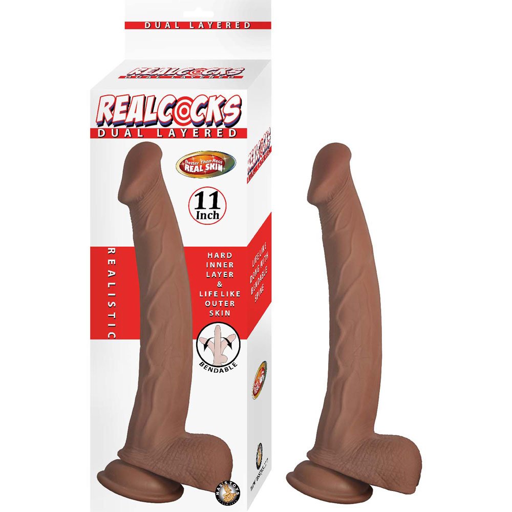 realcocks-dual-layered-11-brown Realcocks Dual Layered 11" - Brown - Image 1