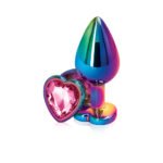 Rear Assets Multicolor Heart Anal Plug – Medium – Pink - Image 2