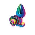 Rear Assets Multicolor Heart Anal Plug – Medium – Rainbow - Image 2