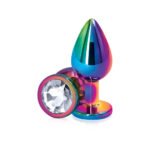 Rear Assets Multicolor Medium Aluminum Anal Plug – Clear - Image 2