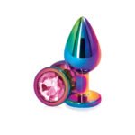 Rear Assets Multicolor Aluminum Anal Plug – Medium – Pink - Image 2