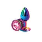 Rear Assets Multicolor Aluminum Anal Plug – Small – Pink - Image 2