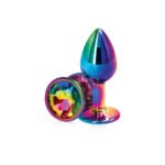 Rear Assets Multicolor Aluminum Anal Plug – Small – Rainbow - Image 2
